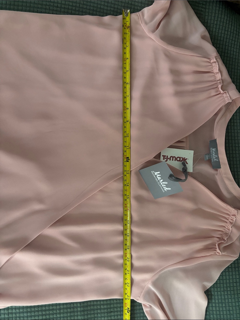 NWT Marled Blush Pink V-Neck Ruffled Sleeve Blouse - Picture 8 of 10